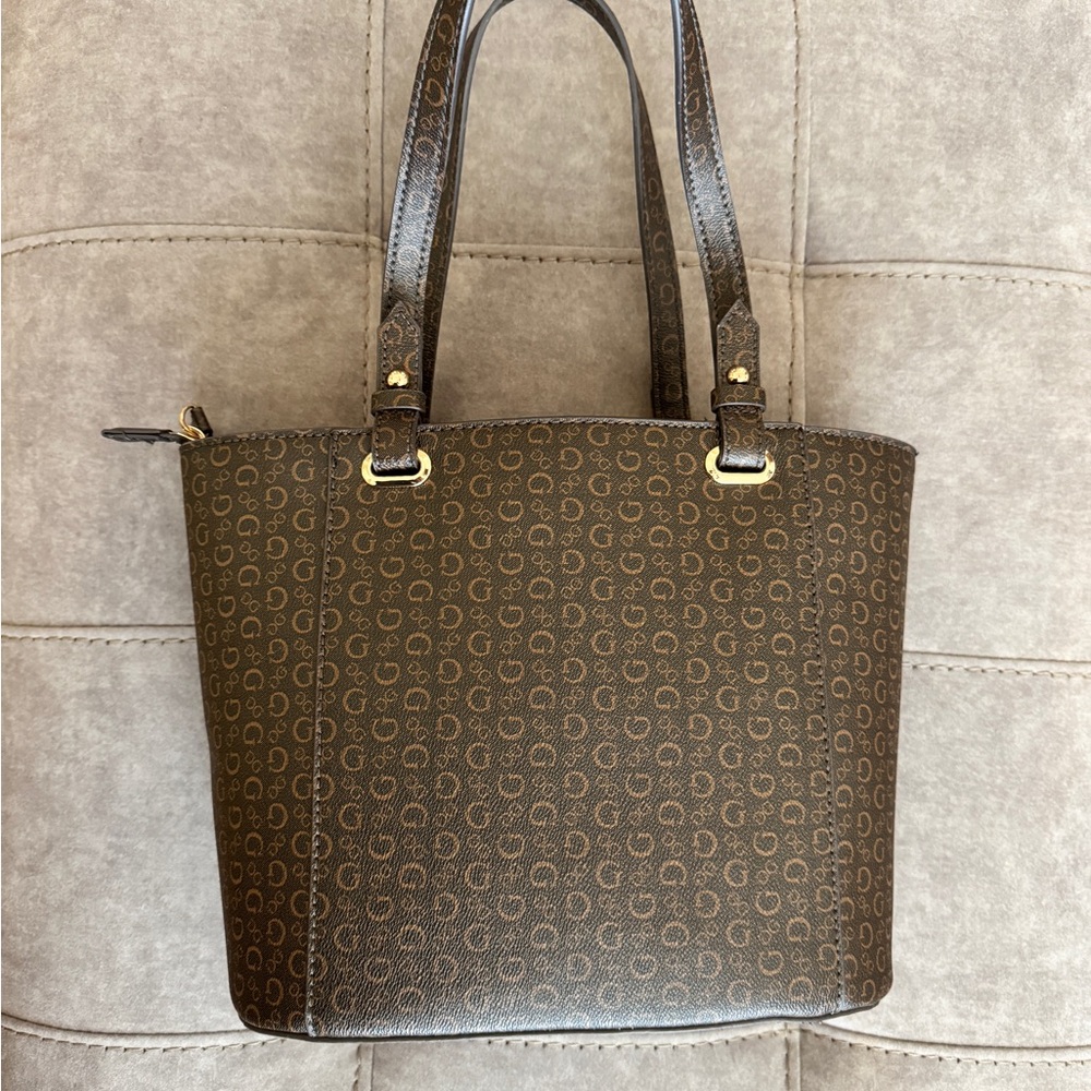Guess Dark Brown Patterned Tote - image 2